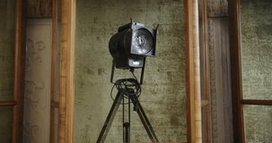 Vintage Cinema Fresnel Lantern on Tripod, Film Aesthetic