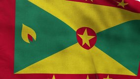High detailed flag of Grenada. National Grenada flag. North America. 3D Render.