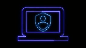 Laptop screen man icon animated on a black background. - Powered by Shutterstock - Get 15% off with code: PIKWIZARD15
