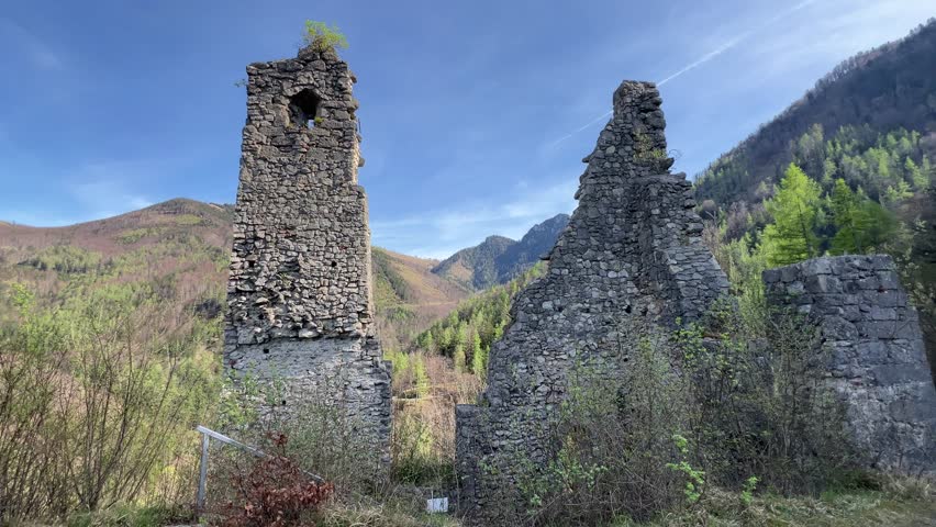 ruins of medieval castle in Scharnstein, Upper Austria