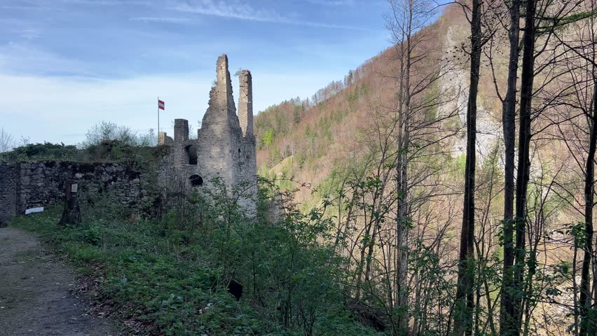 ruins of medieval castle in Scharnstein, Upper Austria