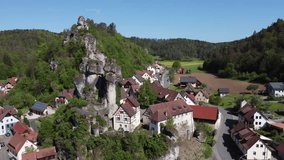 The rocks of Tüchersfeld of Franconian Switzerland in Bavaria, Germany, 4k