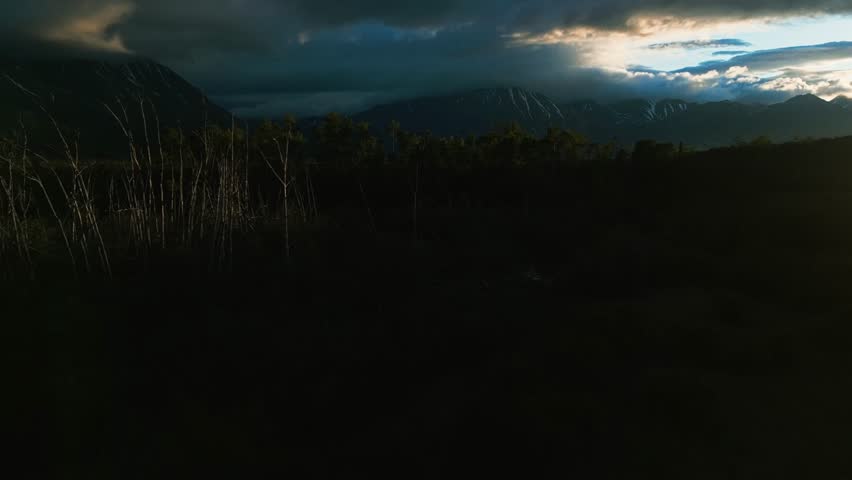 Aerial drone view of a vast and spectacular wilderness, Haines Junction, Yukon
