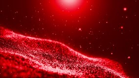 Red glittering particle wave flow background. Abstract futuristic wave background. Abstract particle technology background. Seamless loop  - Powered by Shutterstock - Get 15% off with code: PIKWIZARD15