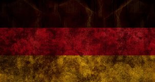 Animation of black shapes moving over flag of germany. Shapes, pattern and background concept digitally generated video.