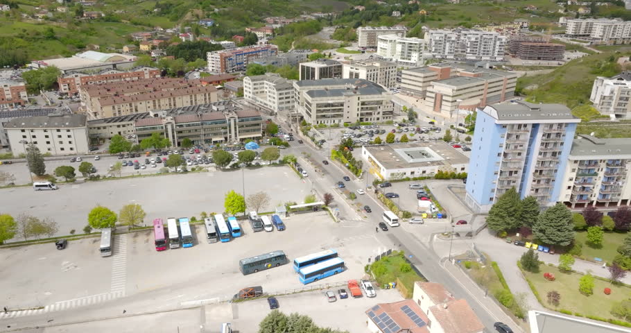 Aerial view of the Basilicata region office building, in Potenza, Italy.