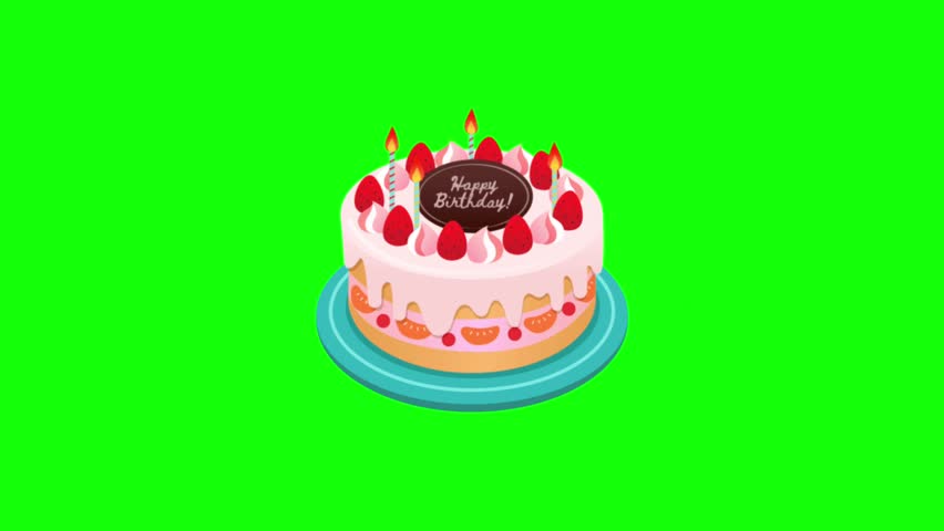 happy birthday baubles, animation, green screen background Royalty-Free Stock Footage #3494313577