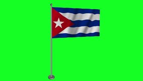 Cuba Flag Stock Video Footage on Green Screen