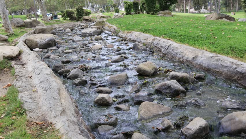 Los Angeles, California: Stream at Kenneth Hahn State Recreation Area, a State Park unit of California in the Baldwin Hills Mountains of Los Angeles