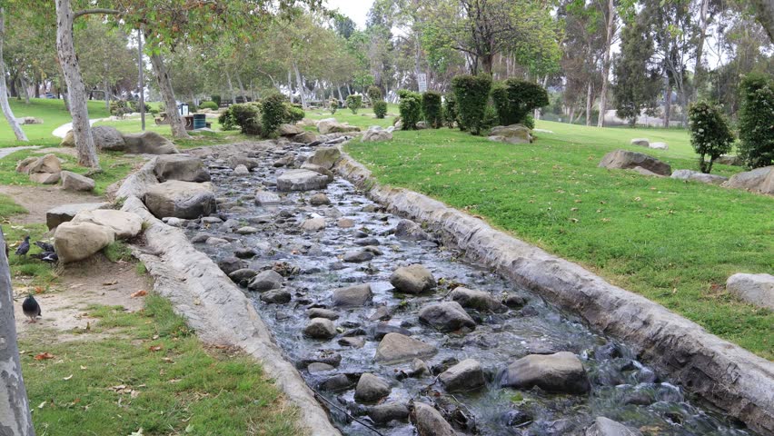 Los Angeles, California: Stream at Kenneth Hahn State Recreation Area, a State Park unit of California in the Baldwin Hills Mountains of Los Angeles