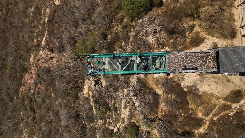 Top down drone shot above the Mirador de Cristal on the Creston island, in Mazatlan, Mexico