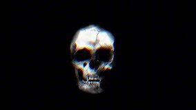 Fast motion animation of an abstract style skull head with a dark themed background - Powered by Shutterstock - Get 15% off with code: PIKWIZARD15