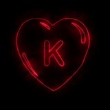letter k red heart shape video 4k 