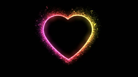 Glittering Heart Shape Animation - Loop Rainbow