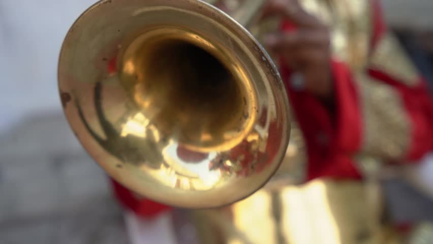 Extream Closeup of Saxophone Music Instrument, A Music Player Playing Saxophone in Indian Wedding event Royalty-Free Stock Footage #3495141591