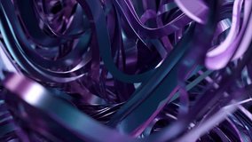 Detailed view of a 3D digital art piece featuring swirling ribbons with a metallic texture in a deep blue and purple palette, creating a sense of depth and movement. 3D Illustration - Powered by Shutterstock - Get 15% off with code: PIKWIZARD15