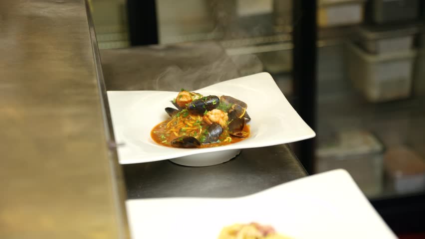 
4K Footage of Italian Restaurant and Cooking a High End Meal in High Quality
