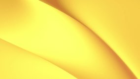 Shiny yellow orange curved waves abstract elegant motion background. Seamless looping video. 4K animation