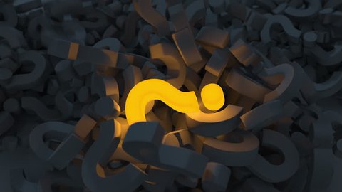 Question Marks Dynamic Animation 4K , Falling of question marks, luminous question mark