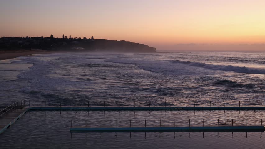 Sunrise view at Curl Curl Beach, Sydney, Australia.