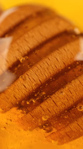 Thick organic honey macro shot