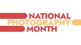 National Photography Month colorful motion graphics seamlessly loopable text animation on a white background great for celebrating national photography month in may - Powered by Shutterstock - Get 15% off with code: PIKWIZARD15