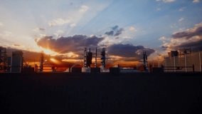 Launch Pad Complex, Successful Rocket Launching With Crew On A Space Exploration Mission. Flying Spaceship Blasts Flames And Smoke On A Take-Off. Humanity In Space, Sunset Time - Powered by Shutterstock - Get 15% off with code: PIKWIZARD15