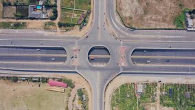 Discovering Dhaka's Roundabouts and Elevated Roads top down Aerial Footage