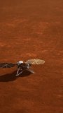 Insight Mars exploring the surface of red planet. Elements of this image furnished by NASA.