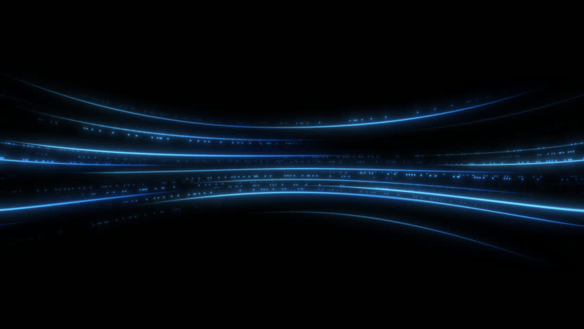 Infinitely looping fast moving virtual information technology blue beam, alpha channel