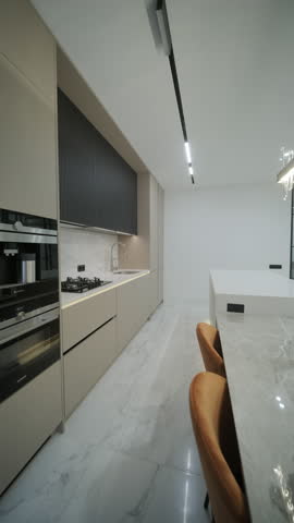 Modern Kitchen Interior with Integrated Living Space