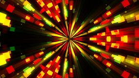 Abstract background with technology kaleidoscope. Seamless loop