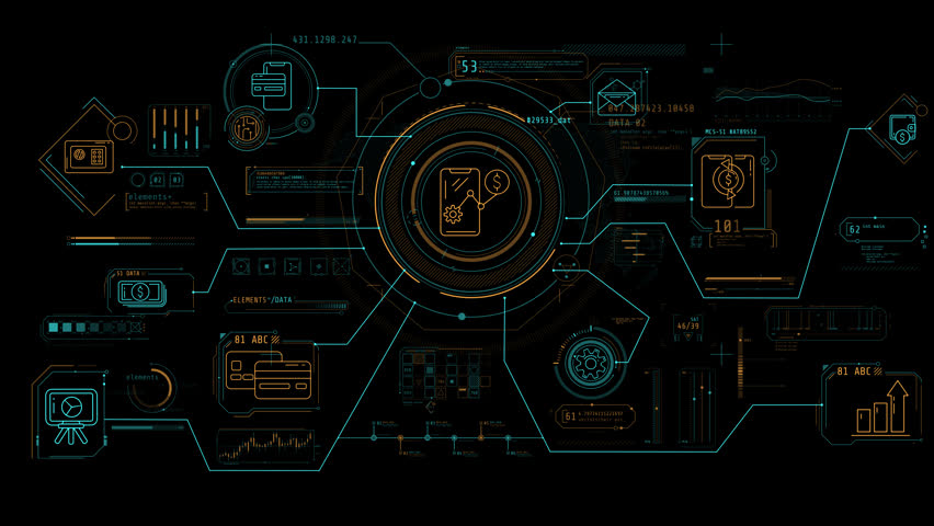 Animated infographic diagram on modern capabilities in a smartphone.