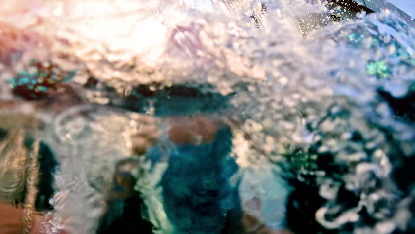 Cute girl swim in the swimming pool. Happy smiling girl diving and swimming. Girl diving underwater in pool. 