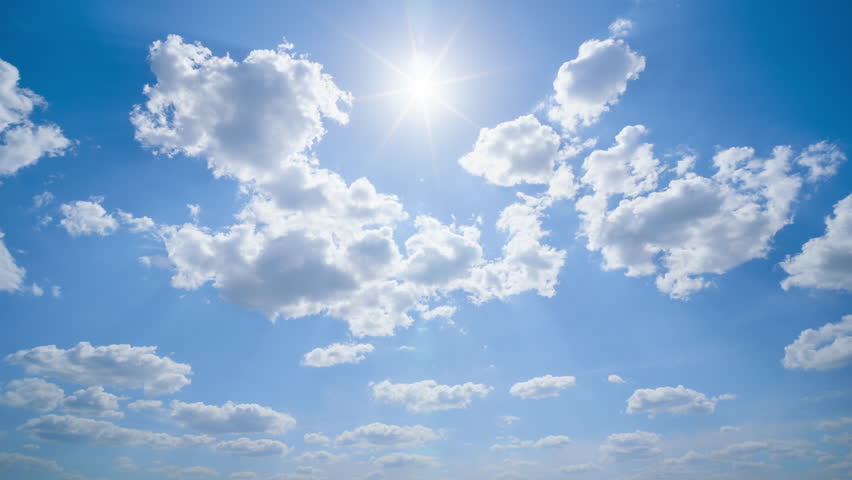 beautiful blue sky with soft white clouds timelapse for abstract background

