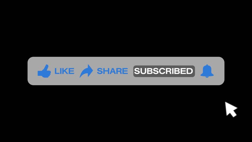 Video animation of an animated, floating subscribe button with a bell button on a black background. - Suitable for video blog.  - Powered by Shutterstock - Get 15% off with code: PIKWIZARD15
