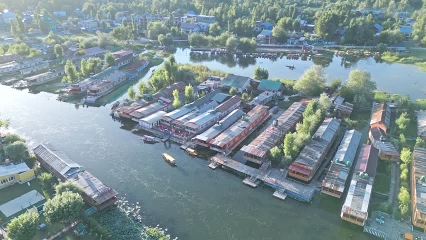 Srinagar, Dal Lake from drone, Jammu and Kashmir, India from the air