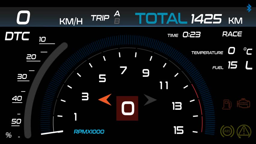 The dashboard of the motorcycle with the main indicators .