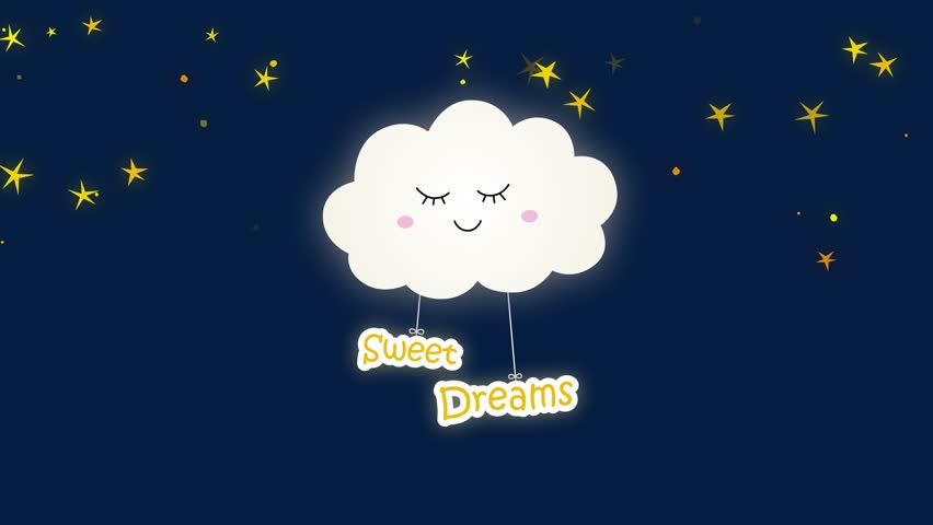 night sky kids lullaby 4k animation, twinkle stars and cloud, sweet dreams text, nursery rhyme motion background  Royalty-Free Stock Footage #3496436513