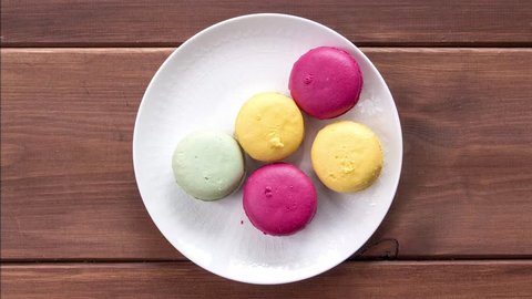 macaroons on plate, cookies animation, stop motion