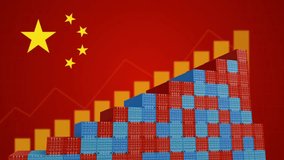China container cargo business growth from high demand international trade logistic industry, uptrend chinese e-commerce of import export commercial freight from crisis trade war 3d rendering - Powered by Shutterstock - Get 15% off with code: PIKWIZARD15