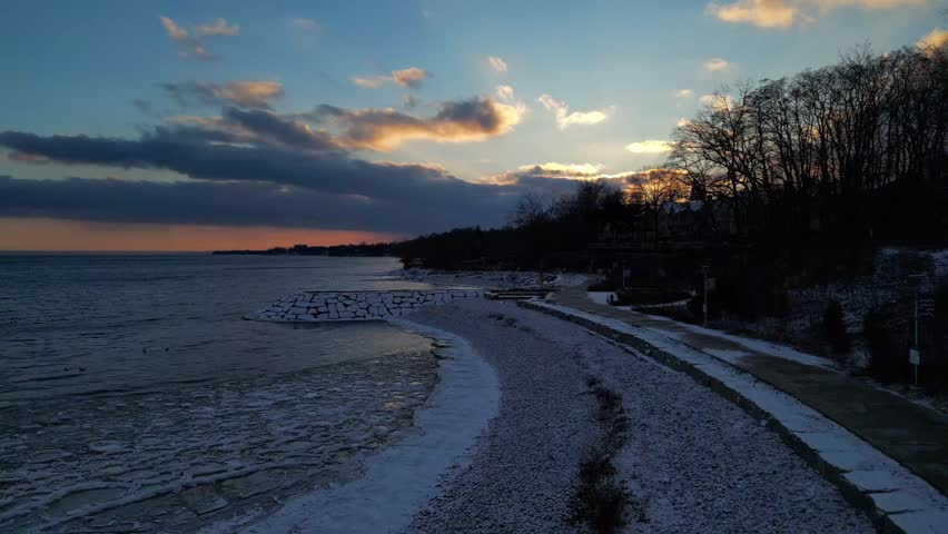 Open Lake Flying Across Shoreline