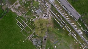 Izmir Bergama Asklepion in Pergamon 4K drone videos taken from various angles