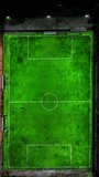 Vertical Drone Footage of mini football match, soccer. MiniFootball field and Footballers from drone