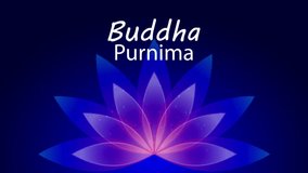 Buddha purnima abstract lotus flower, art video illustration.