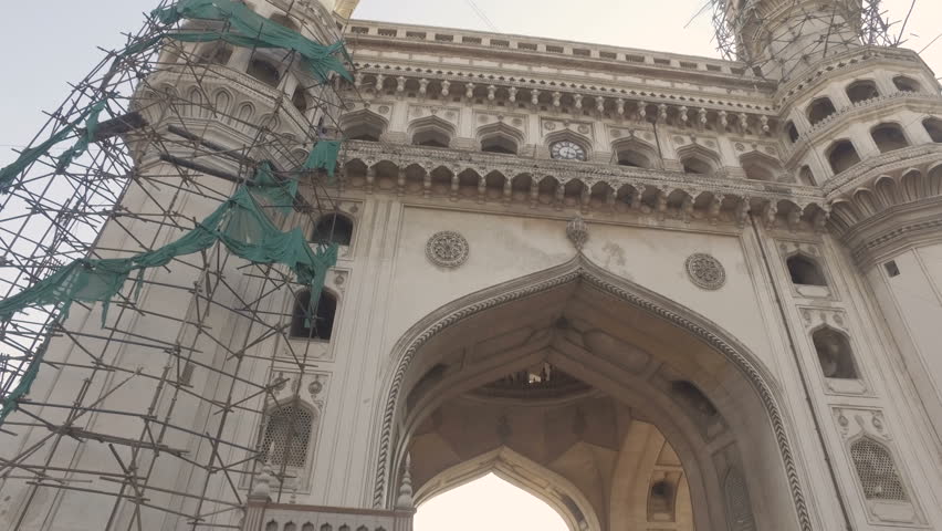 tracking gimbal shot of Charminar 