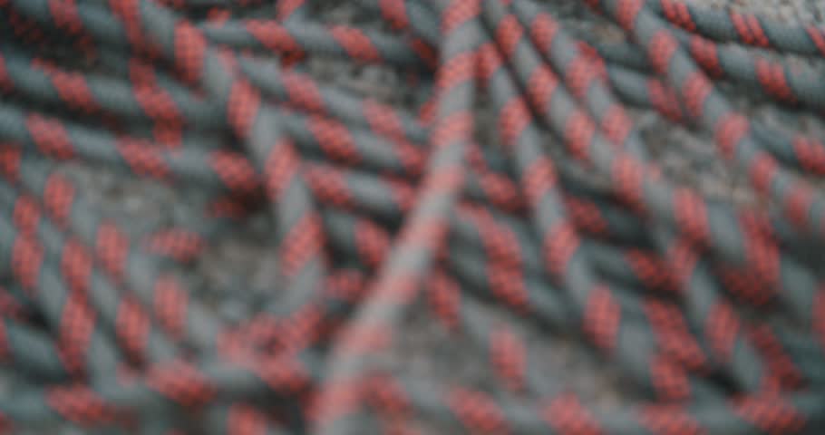 Climbing rope on rock.