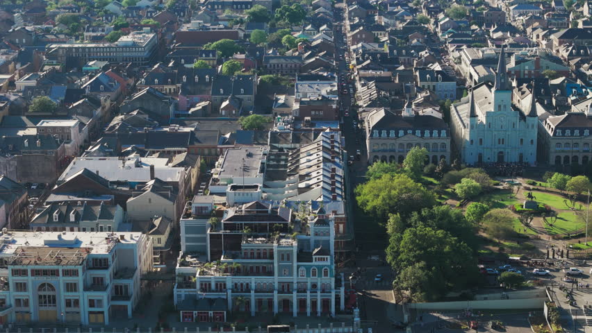 Aerial shot of downtown New Orleans city, Louisiana