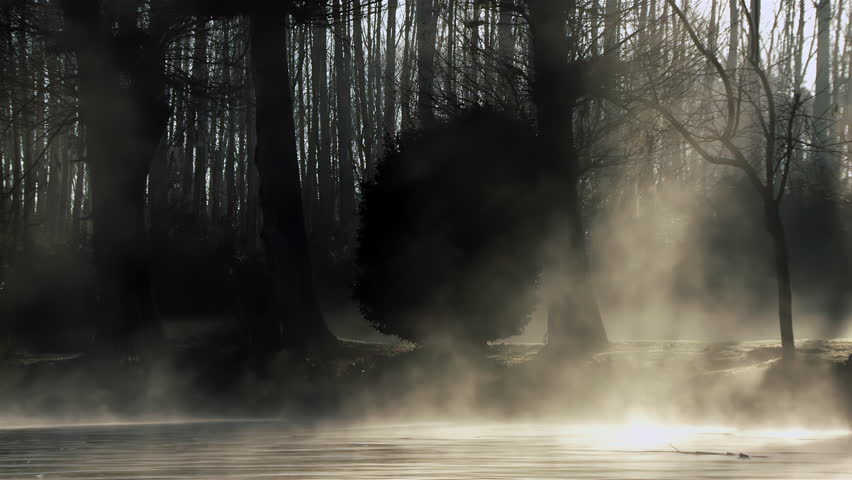 Sunrise and Morning Fog over A River in Tigre, Buenos Aires Province, Argentina. 4K Resolution.