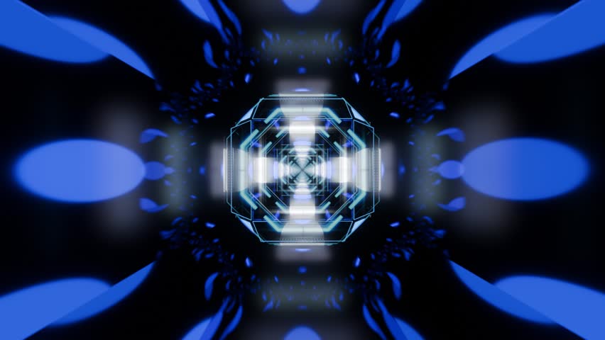 3D futuristic cosmic tunnel abstract futuristic pattern endless loop